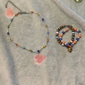 Colorful Beaded Necklace and bracelets